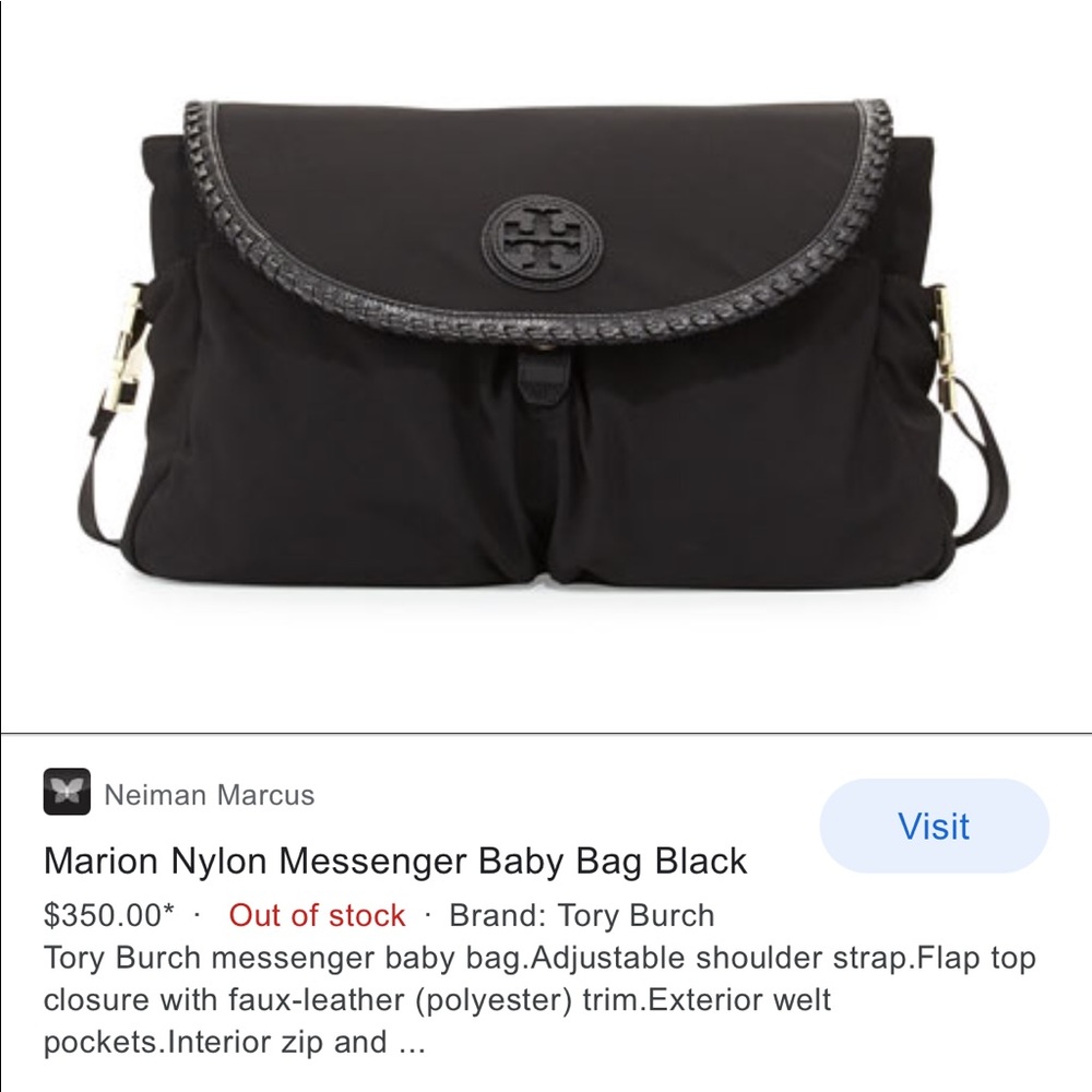 Tory Burch Marion diaper bag black nylon